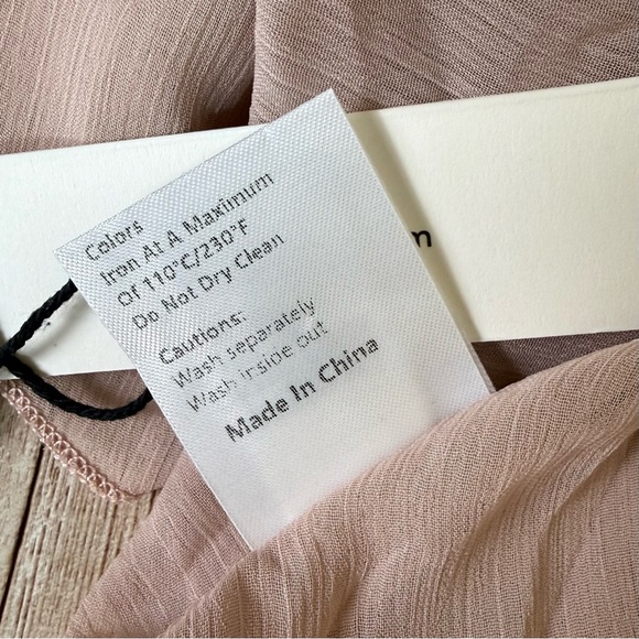 Commense Set: Pink Sheer Chiffon Cape & Semi-Sheer Ruffle Mini Dress NWT - Picture 14 of 14